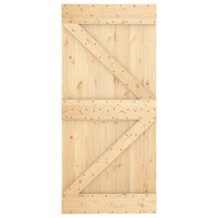 Porta Scorrevole con Set Hardware 95x210 cm Legno Massello Pino 3203060