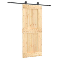 Porta Scorrevole con Set Hardware 85x210 cm Legno Massello Pino 3203072