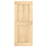 Porta Scorrevole con Set Hardware 85x210 cm Legno Massello Pino 3203072