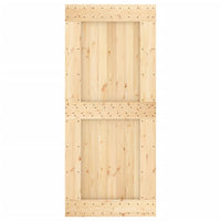 Porta Scorrevole con Set Hardware 90x210 cm Legno Massello Pino 3203073