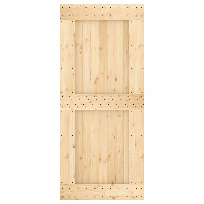 Porta Scorrevole con Set Hardware 90x210 cm Legno Massello Pino 3203073