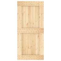 Porta Scorrevole con Set Hardware 95x210 cm Legno Massello Pino 3203074