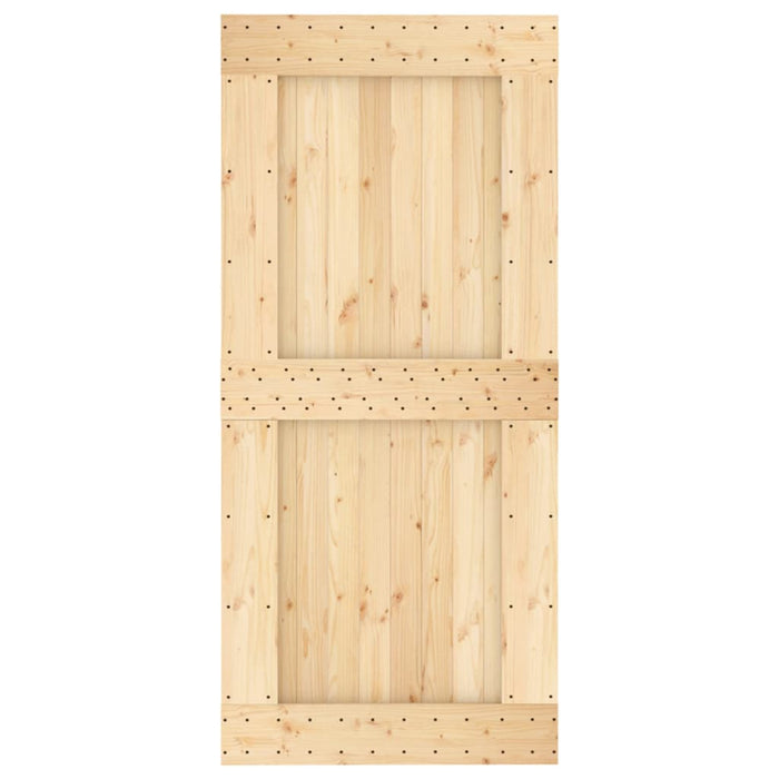 Porta Scorrevole con Set Hardware 95x210 cm Legno Massello Pino 3203074