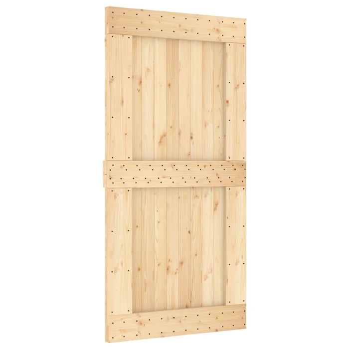 Porta Scorrevole con Set Hardware 100x210cm Legno Massello Pino 3203075