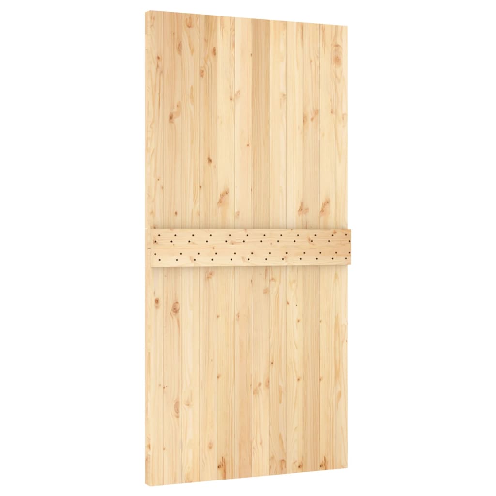 Porta Scorrevole con Set Hardware 100x210cm Legno Massello Pino 3203075