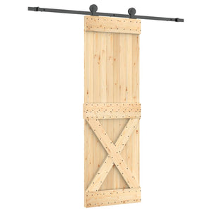 Porta Scorrevole con Set Hardware 70x210 cm Legno Massello Pino 3203076