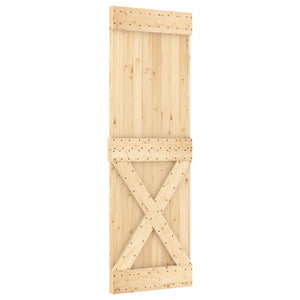 Porta Scorrevole con Set Hardware 70x210 cm Legno Massello Pino 3203076