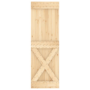 Porta Scorrevole con Set Hardware 70x210 cm Legno Massello Pino 3203076