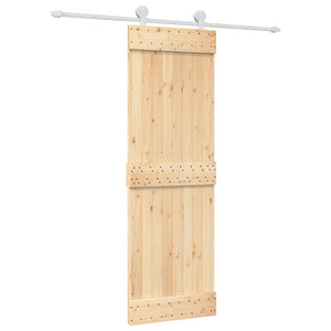 Porta Scorrevole con Set Hardware 70x210 cm Legno Massello Pino 3203086