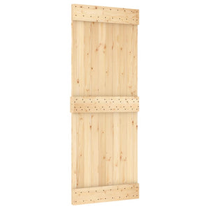 Porta Scorrevole con Set Hardware 80x210 cm Legno Massello Pino 3203087