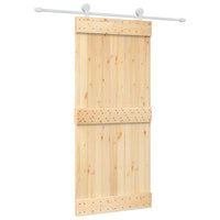 Porta Scorrevole con Set Hardware 90x210 cm Legno Massello Pino 3203089