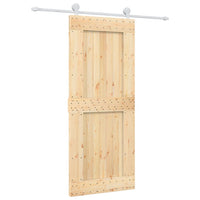 Porta Scorrevole con Set Hardware 85x210 cm Legno Massello Pino 3203092