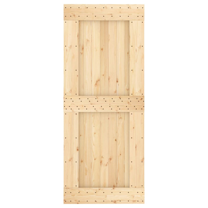 Porta Scorrevole con Set Hardware 85x210 cm Legno Massello Pino 3203092