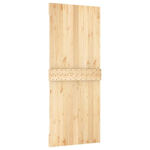 Porta Scorrevole con Set Hardware 85x210 cm Legno Massello Pino 3203096