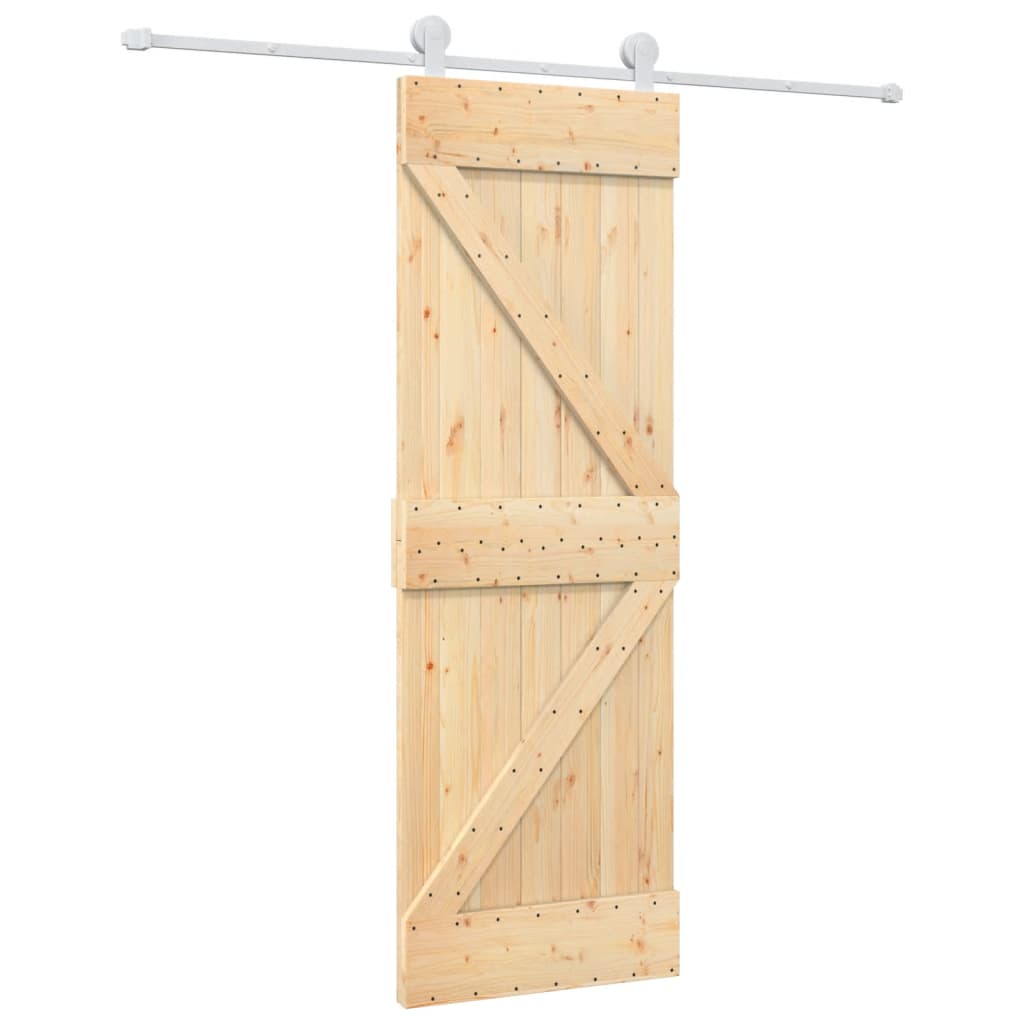 Porta Scorrevole con Set Hardware 70x210 cm Legno Massello Pinocod mxl 93657