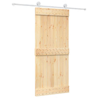 Porta Scorrevole con Set Hardware 90x210 cm Legno Massello Pinocod mxl 117605