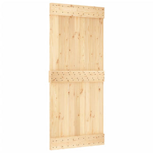 Porta Scorrevole con Set Hardware 90x210 cm Legno Massello Pinocod mxl 117605