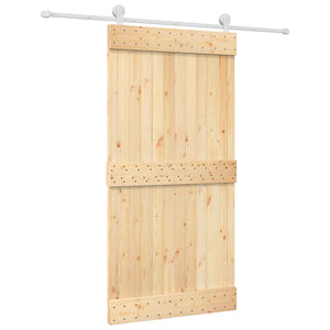 Porta Scorrevole con Set Hardware 100x210cm Legno Massello Pinocod mxl 93670