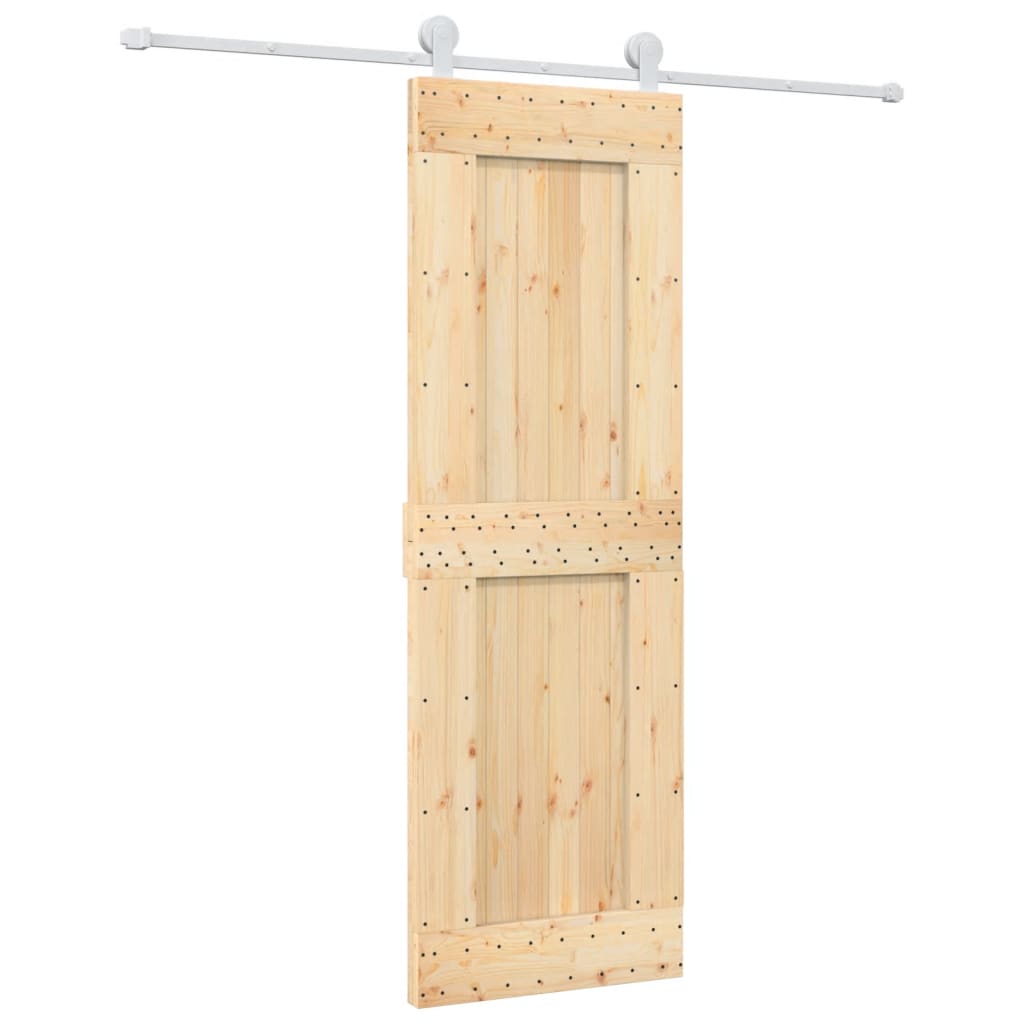 Porta Scorrevole con Set Hardware 70x210 cm Legno Massello Pino 3203110