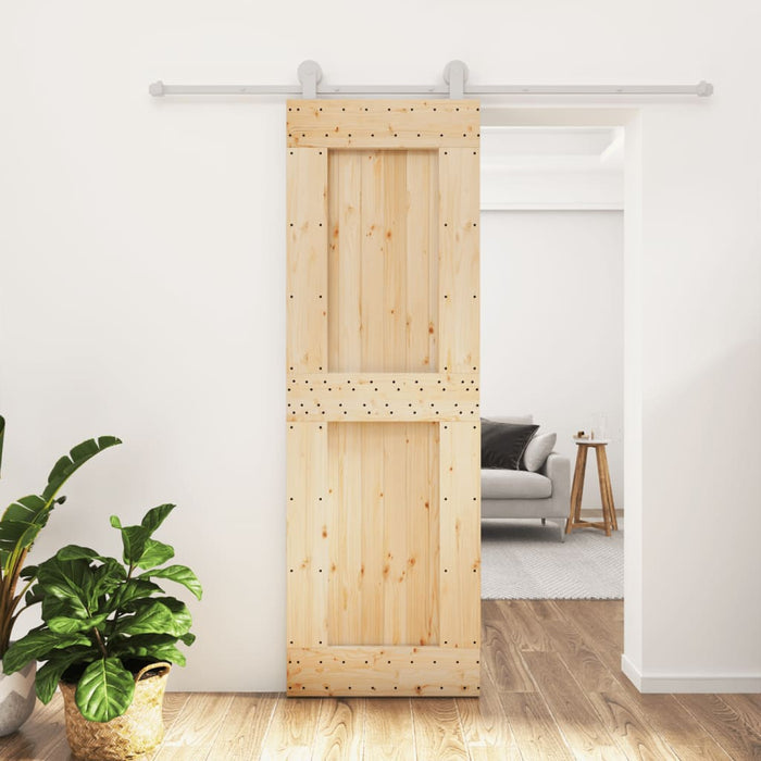 Porta Scorrevole con Set Hardware 70x210 cm Legno Massello Pino 3203110