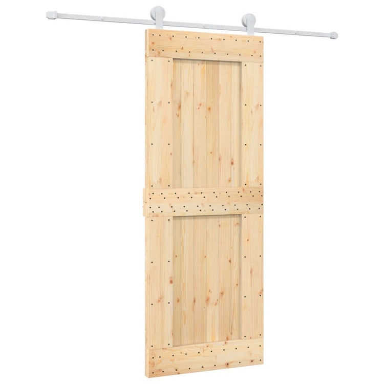 Porta Scorrevole con Set Hardware 80x210 cm Legno Massello Pinocod mxl 117595