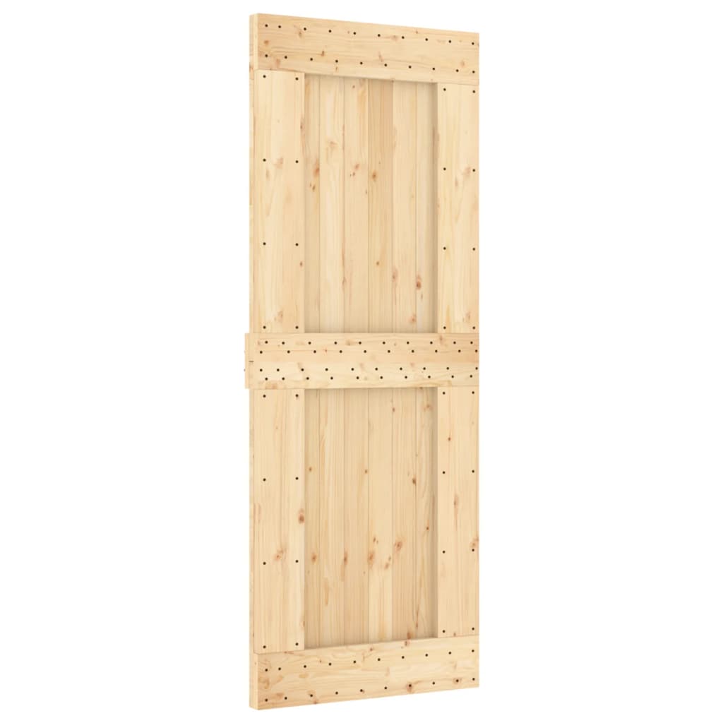 Porta Scorrevole con Set Hardware 80x210 cm Legno Massello Pinocod mxl 117595