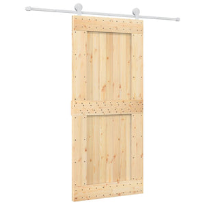 Porta Scorrevole con Set Hardware 90x210 cm Legno Massello Pino 3203113