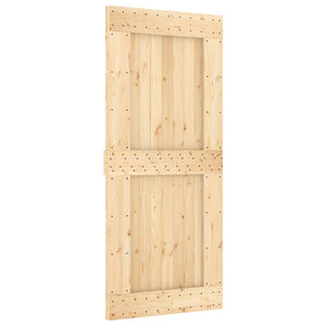 Porta Scorrevole con Set Hardware 90x210 cm Legno Massello Pinocod mxl 117594