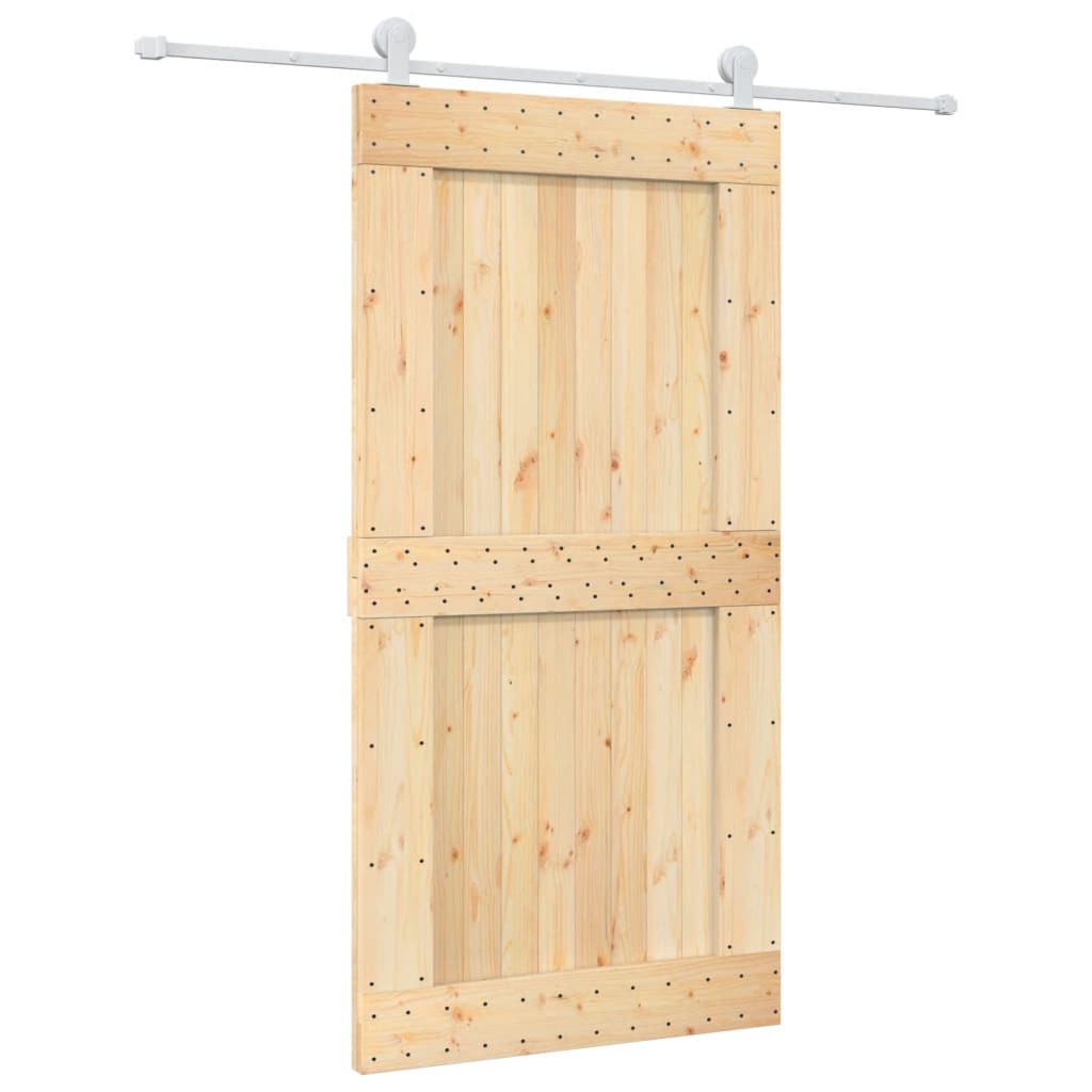 Porta Scorrevole con Set Hardware 100x210cm Legno Massello Pinocod mxl 69661