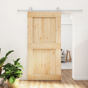 Porta Scorrevole con Set Hardware 100x210cm Legno Massello Pinocod mxl 69661