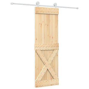 Porta Scorrevole con Set Hardware 70x210 cm Legno Massello Pinocod mxl 93659