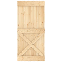 Porta Scorrevole con Set Hardware 95x210 cm Legno Massello Pino 3203120