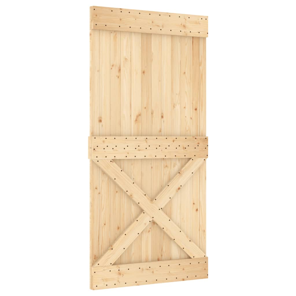 Porta Scorrevole con Set Hardware 100x210cm Legno Massello Pinocod mxl 93664