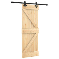 Porta Scorrevole con Set Hardware 70x210 cm Legno Massello Pinocod mxl 70168