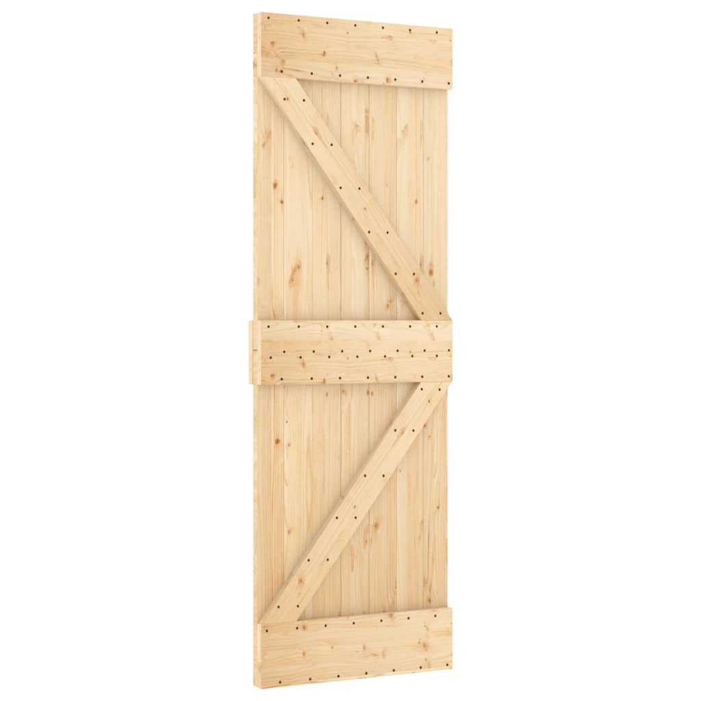 Porta Scorrevole con Set Hardware 70x210 cm Legno Massello Pinocod mxl 70168