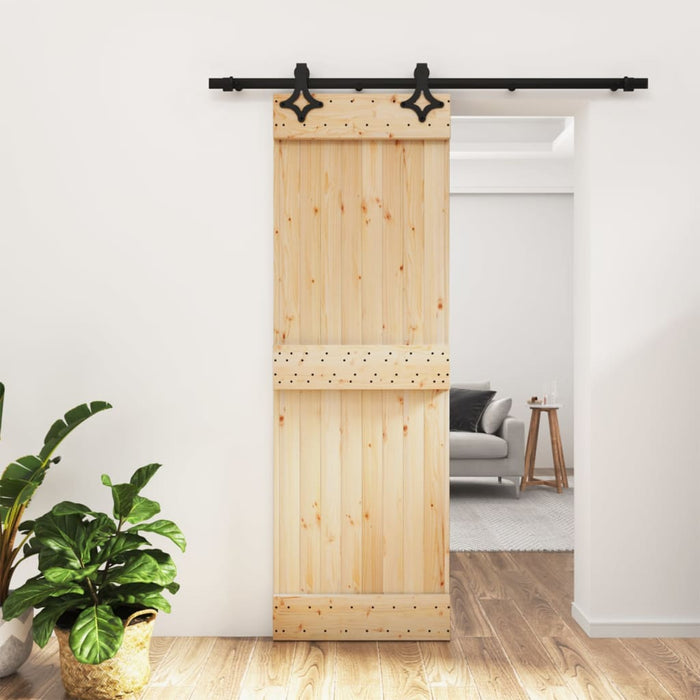 Porta Scorrevole con Set Hardware 70x210 cm Legno Massello Pinocod mxl 118119