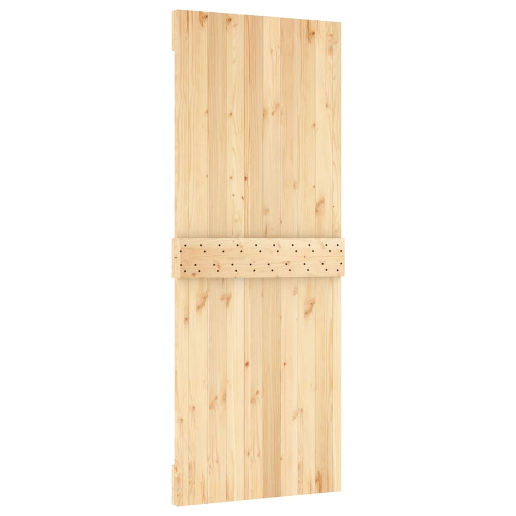 Porta Scorrevole con Set Hardware 80x210 cm Legno Massello Pino 3203125