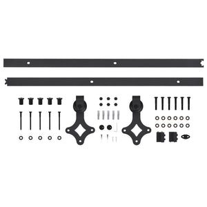 Porta Scorrevole con Set Hardware 80x210 cm Legno Massello Pino 3203125