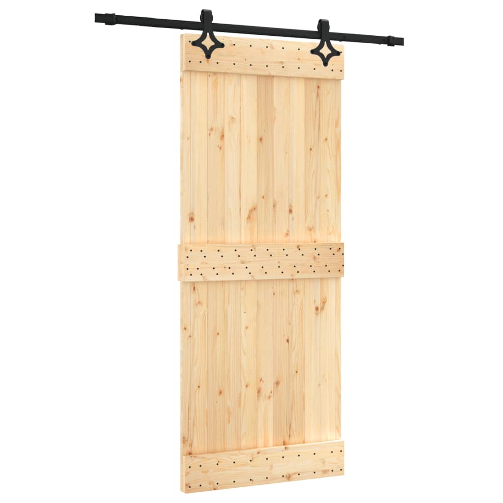 Porta Scorrevole con Set Hardware 85x210 cm Legno Massello Pinocod mxl 118120