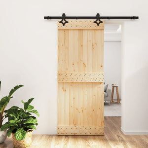 Porta Scorrevole con Set Hardware 85x210 cm Legno Massello Pinocod mxl 118120