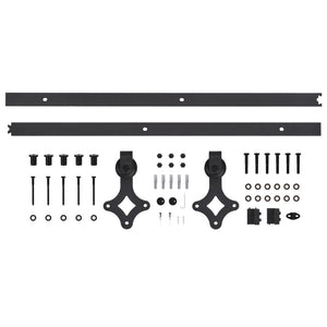 Porta Scorrevole con Set Hardware 90x210 cm Legno Massello Pino 3203127