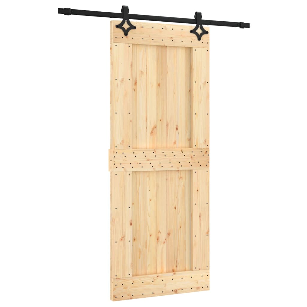 Porta Scorrevole con Set Hardware 85x210 cm Legno Massello Pinocod mxl 118121