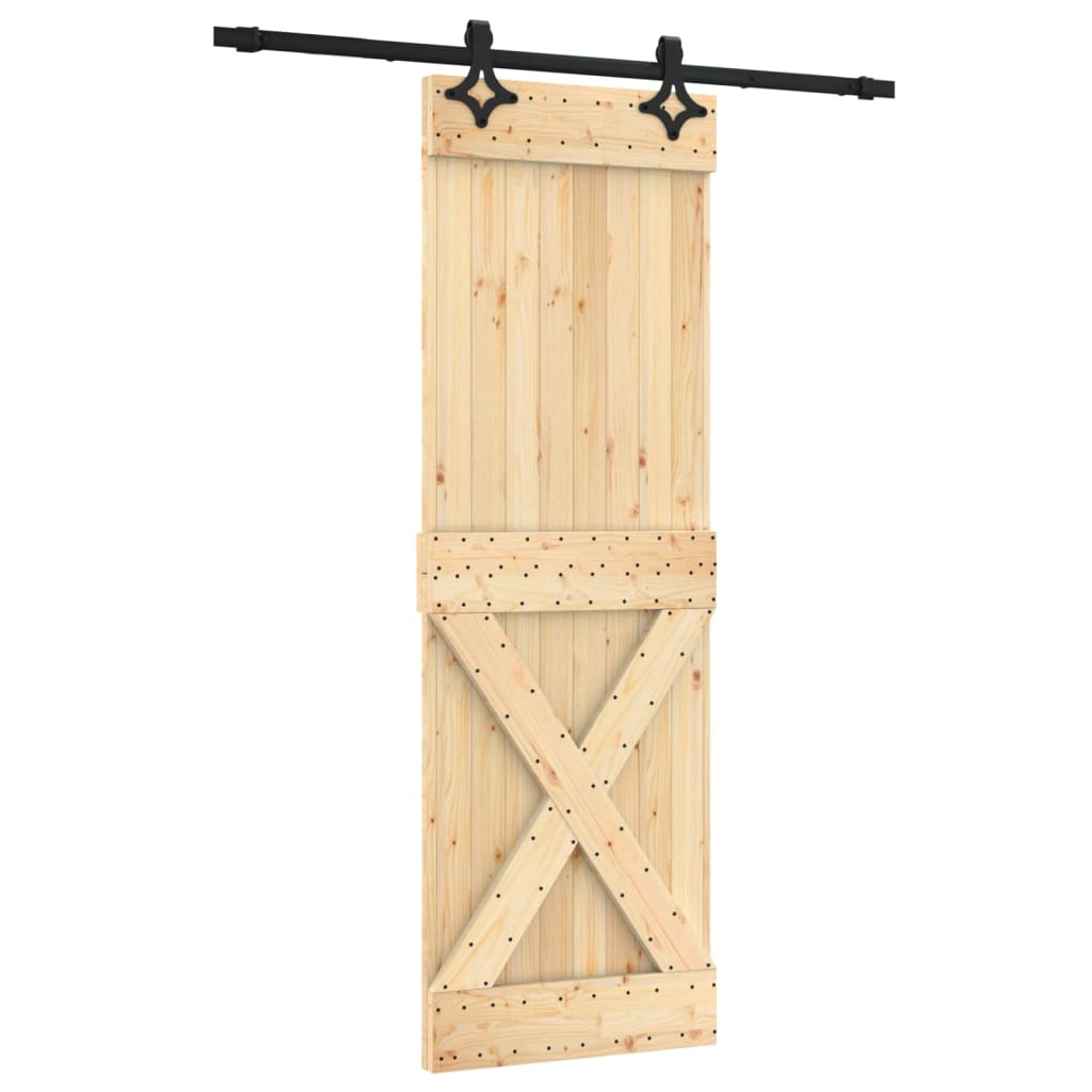 Porta Scorrevole con Set Hardware 70x210 cm Legno Massello Pinocod mxl 118122