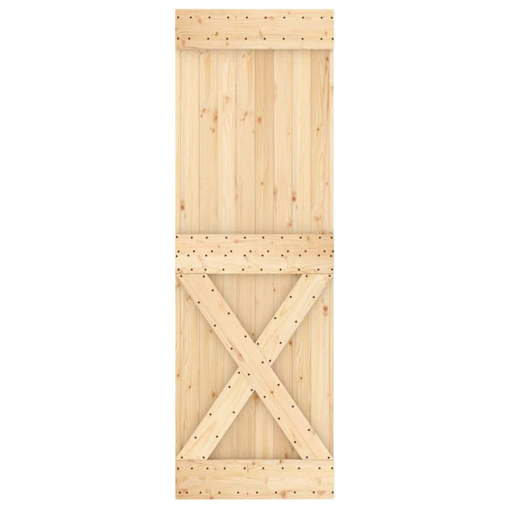 Porta Scorrevole con Set Hardware 70x210 cm Legno Massello Pino 3203132