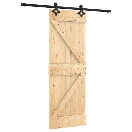 Porta Scorrevole con Set Hardware 70x210 cm Legno Massello Pino 3203136