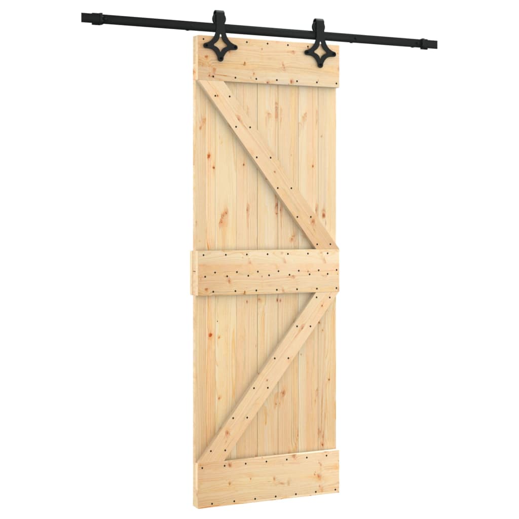 Porta Scorrevole con Set Hardware 70x210 cm Legno Massello Pinocod mxl 70170