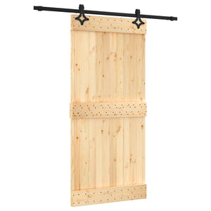 Porta Scorrevole con Set Hardware 95x210 cm Legno Massello Pinocod mxl 70172