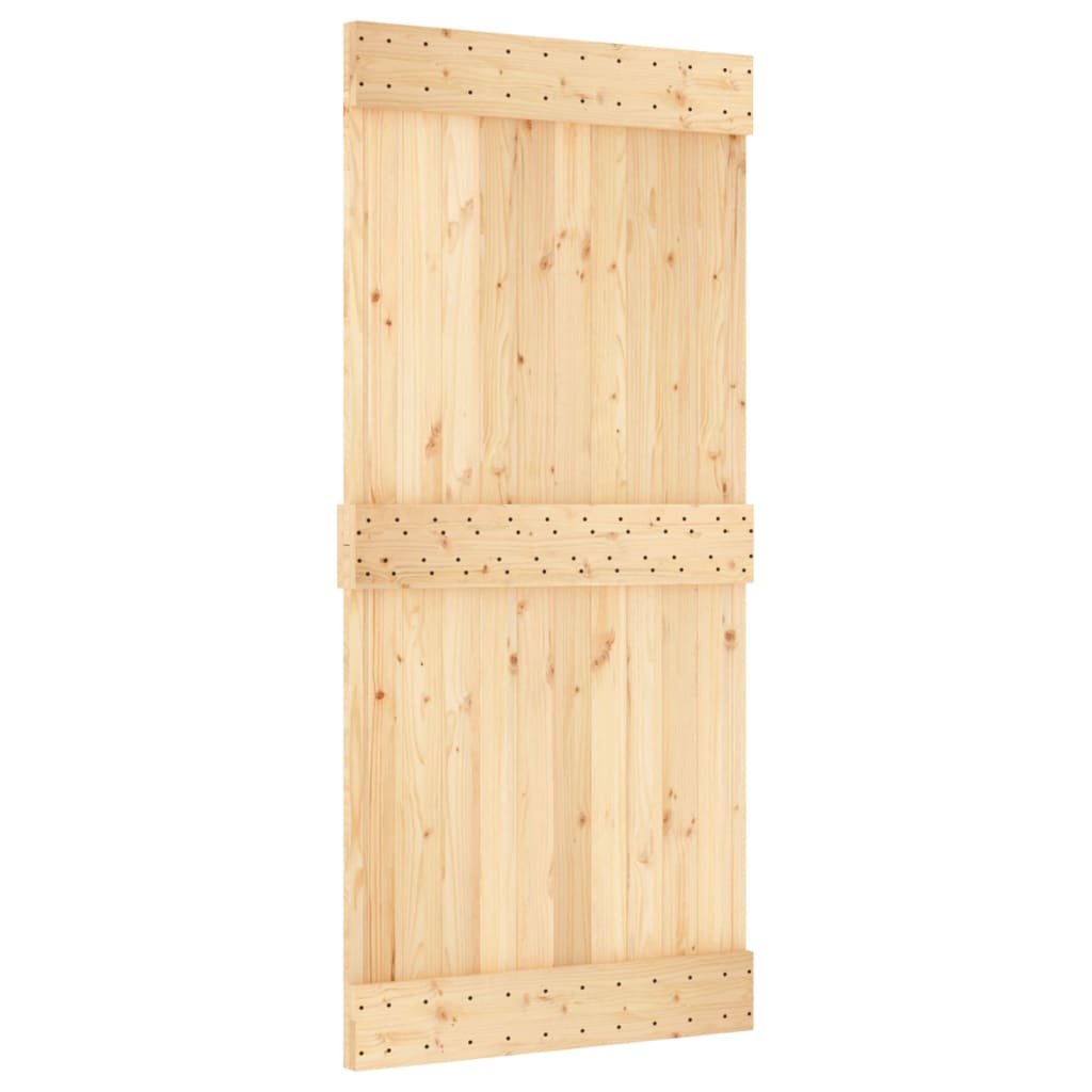 Porta Scorrevole con Set Hardware 95x210 cm Legno Massello Pinocod mxl 70172