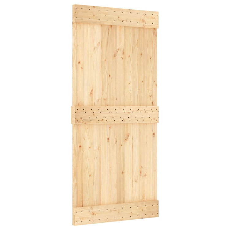 Porta Scorrevole con Set Hardware 95x210 cm Legno Massello Pinocod mxl 70172