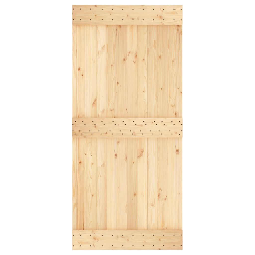 Porta Scorrevole con Set Hardware 95x210 cm Legno Massello Pino 3203143